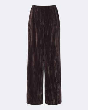 Proenza Schouler Label Meadow Velvet Wide-Leg Trousers - Brown