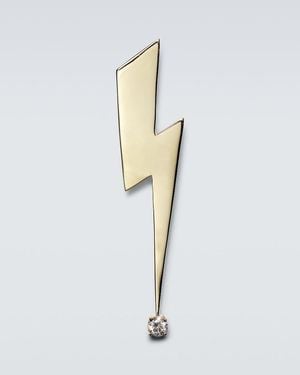 Sydney Evan Lightning Bolt 14Kt And Diamond Brooch - Metallic