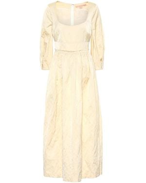 Brock Collection Ondina Satin Midi Dress - Natural