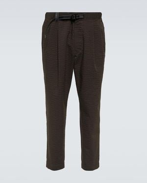 and wander Seersucker Straight Trousers - Black