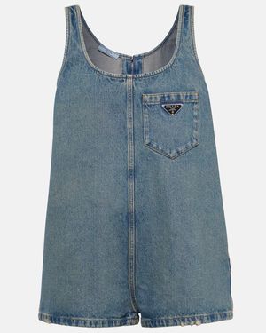 Prada Jumpsuit corta di jeans - Blu