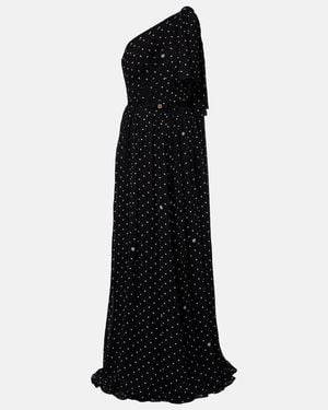 Elie Saab Polka-Dot One-Shoulder Gown - Black