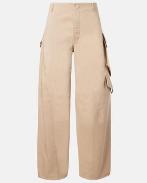 Alaïa Cotton Cargo Pants - Natural