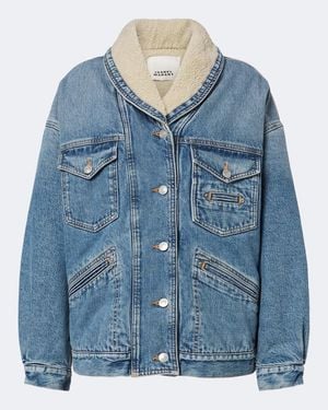 Isabel Marant Jeansjacke Pimia Mit Fleece - Blau