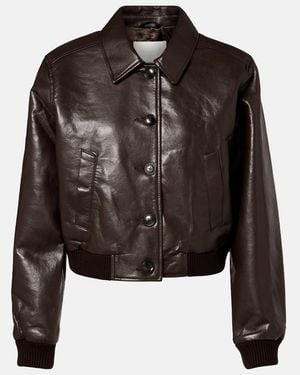 Citizens of Humanity Lola Leather Bomber Jacket - Black