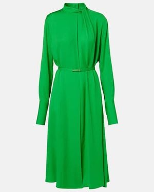 Tom Ford Belted Silk Midi Dress - Green