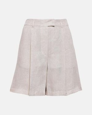 Brunello Cucinelli Linen Shorts - White