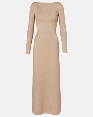 Max Mara Bracco Pen-Back Maxi Dress - Natural
