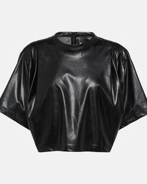 Isabel Marant Synthetic Leather Brooky T-Shirt - Black