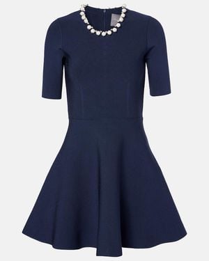 Monique Lhuillier Embellished Minidress - Blue