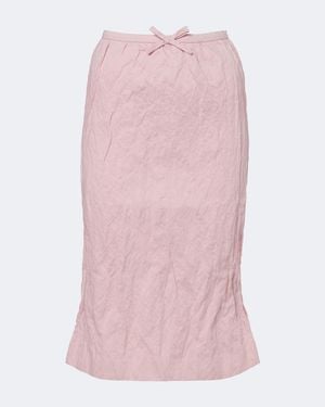 ShuShu/Tong Bow-Detail Cotton-Blend Midi Skirt - Pink