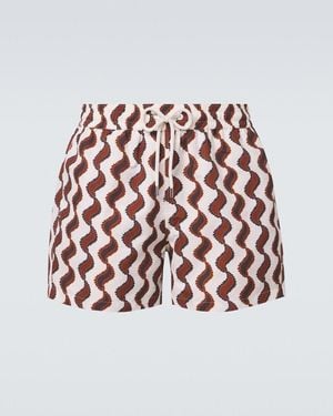 Frescobol Carioca Bedruckte Badeshorts Rio - Rot