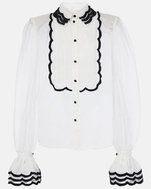 Valentino Bluse Aus Seidenorganza - Weiß