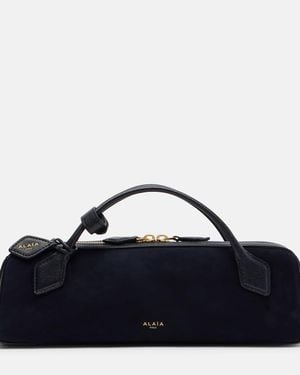 Alaïa Clutch Le Teckel Small Aus Kalbshaar - Blau
