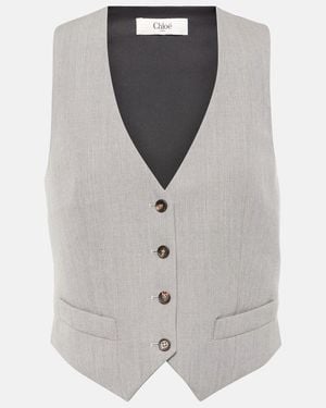 Chloé Chaleco De Lana - Gris