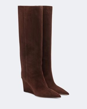 Jimmy Choo Blake Suede Wedge Knee-High Boots - Brown