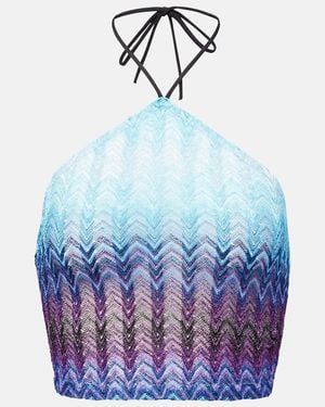 Missoni Halterneck Crop Top - Blue
