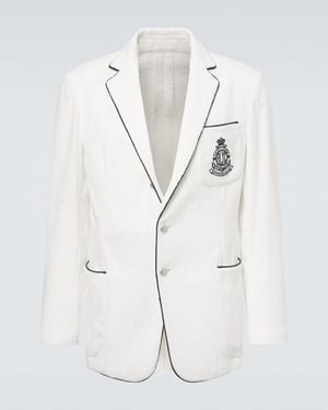 Ralph Lauren Embroidered Cotton Terry Blazer - White