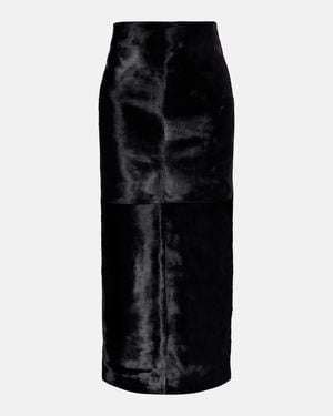 Nour Hammour Elisse Calf Hair Pencil Skirt - Black