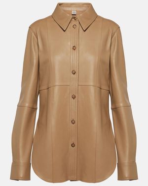 TOTEME Leather Shirt - Brown