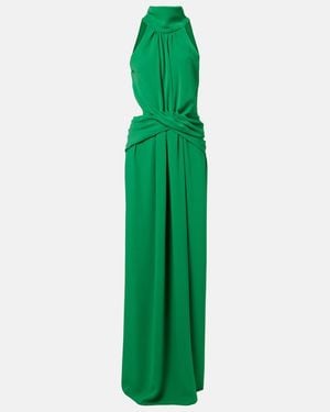 Johanna Ortiz Cutout Gathered Maxi Dress - Green