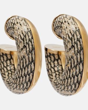 Jacquemus The Mojave Snake-Effect Hoop Earrings - Metallic