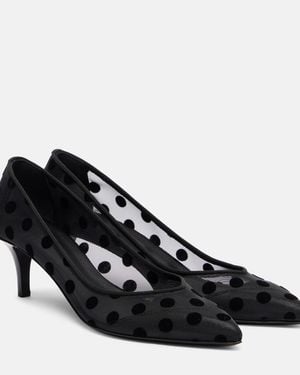 Isabel Marant Peleo 55 Polka-Dot Mesh Court Shoes - Black