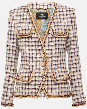 Etro Checked Cotton-Blend Jacket - Multicolor