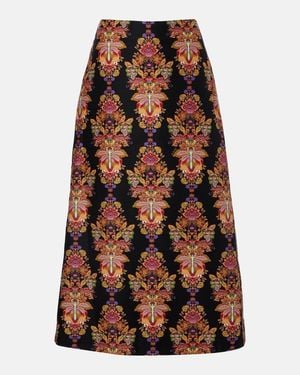 La DoubleJ Cornucopia Wool-Blend Midi Skirt - Brown