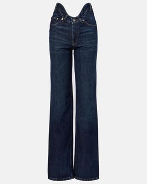 Jean Paul Gaultier Curved Bootcut Jeans - Blue