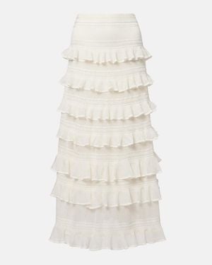 Zimmermann Luna Ruffled Tiered Maxi Skirt - Natural