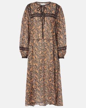 Isabel Marant Greila Cotton Voile Midi Dress - Brown