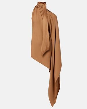 Taller Marmo Atlas Asymmetric Crepe Cady Minidress - Natural