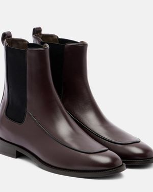 Max Mara Mirto Leather Chelsea Boots - Black