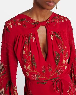 FARM Rio Nature Guipure Lace Maxi Dress in Red | Lyst