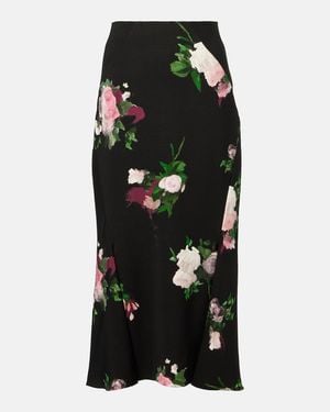 Erdem Floral Midi Skirt - Black