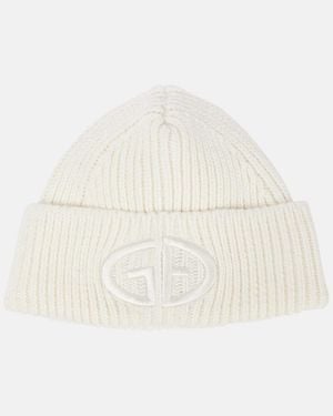 Goldbergh Valerie Logo Ribbed-Knit Beanie - Natural