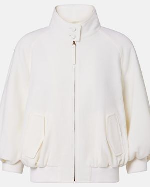 Gabriela Hearst Aluin Virgin Wool Bomber Jacket - White