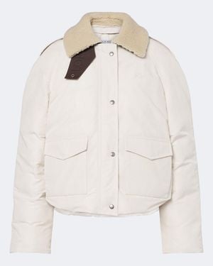 Loewe Blouson Aus Einem Baumwollgemisch Mit Shearling - Natur
