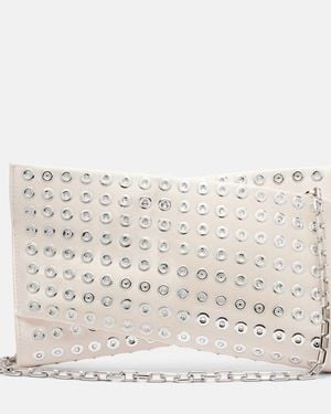 Christian Louboutin Loubitwist Small Crystal-Embellished Clutch - Natural