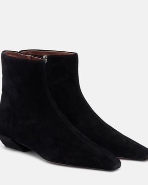 Paris Texas Ankle Boots Bettina Aus Veloursleder - Schwarz