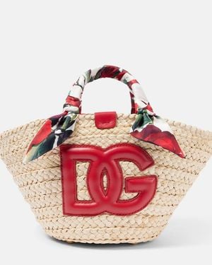 Dolce & Gabbana Bolso Cesta Kendra Small De Paja - Rosa