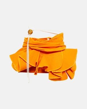 Jacquemus La Minijupe Artichaut Cotton Skirt - Orange