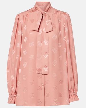 Dolce & Gabbana Dg Silk Satin Blouse - Pink