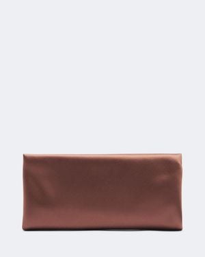 Saint Laurent Evening Satin Clutch - Brown