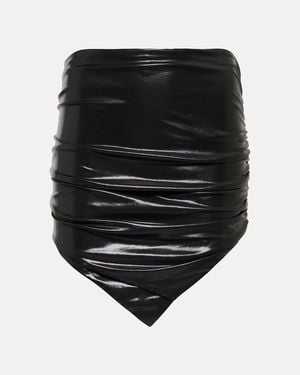 The Attico Hatty Ruched Jersey Miniskirt - Black