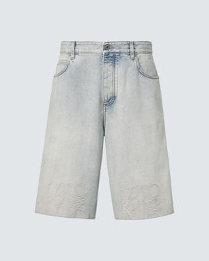 Loewe Anagram Denim Shorts - Blue