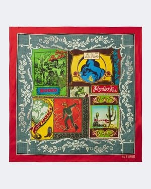 ALÉMAIS Foulard Ace En Soie A Imprime - Noir