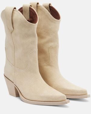 Paris Texas Westernstiefel Dakota Aus Veloursleder - Natur