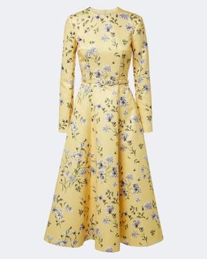 Emilia Wickstead Capucine Floral Midi Dress - Yellow